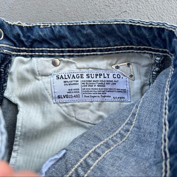 Salvage Anarchy Havoc Straight Slim Fit Jeans Distressed 27R - Picture 5 of 7